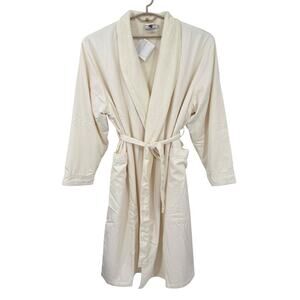 Kashwere Luxurious Shawl Collar Microfiber Robe Lined Unisex Cream 5XL NWT